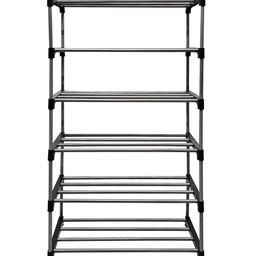 LOTSPEK Book Shelf, Book Shelf for Home Library, Multipurpose Portable Book Shelf, Unbreakable Material, 6 Layer - Black image 1