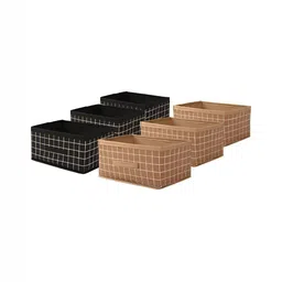 Aura Beige 6 Pieces Checked Drawer Organisers-25
