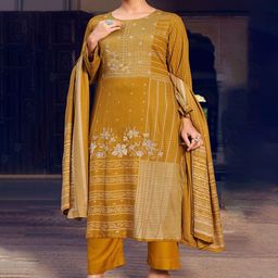 DRAVINAM Trends Floral Embroidered Unstitched Dress Material-image-86