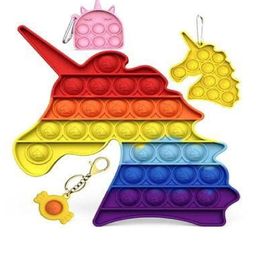 YAMAMA Pop Bubble Stress Relieving Silicone Robot with Key Chain Pop It Fidget Toy Pack of 3 - Multicolor-20