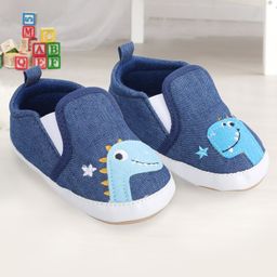 Baby Moo Dinosaur Slip-On Booties - Navy Blue-image-16