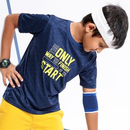 Pine Active Skin Friendly & Breathable Half Sleeves Sportswear T-Shirt - Navy Blue-image-68