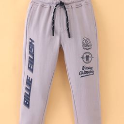 Olio Kids Looper Full Length Lounge Pant Text Printed - Grey-picture-10