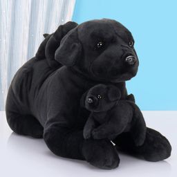 Wild Republic Paws Laying Jumbo Lab & Babies Black - Length 72.5 cm-17