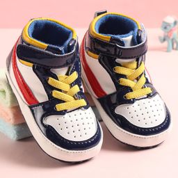Babyoye Booties with Velcro - White & Blue-image-89