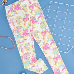 Pantaloons Junior  Abstract Printed Leggings - Multi Colour-picture-0