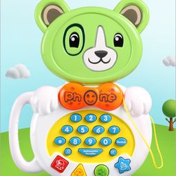 Babyhug Musical Teddy Telephone Learning Toy - Green-14