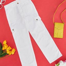 Pantaloons Junior Cotton Solid Jeans - Bright White-picture-42