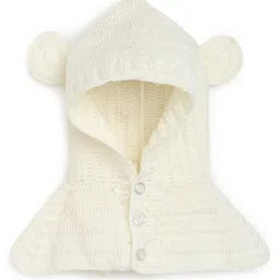 MayRa Knits Hand Knitted Ear Applique Detailed Cap With Button Closure - Cream-picture-36