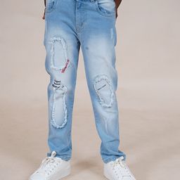Kiddopanti Denim Solid Jeans - Light Blue-picture-32
