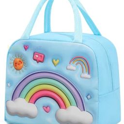 Butterthief 3D Rainbow Printed Insulated Leak Proof Lunch Box Bag for School Kids - Color May Vary-image-57