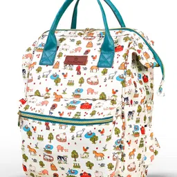 StarAndDaisy Baby Diaper Bag for Mother Travel Diaper with Laptop Pocket Animal Print - Blue-picture-10