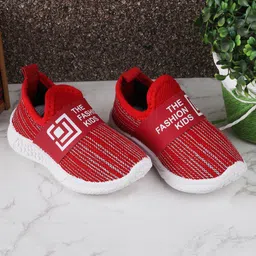Jazzy Juniors Striped Slip On Sneakers - Red-picture-4
