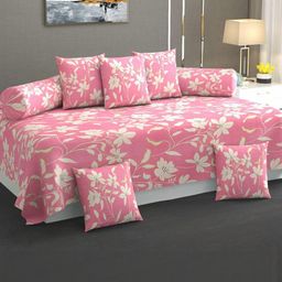 HIYANSHI HOME FURNISHING Pink & White Cotton 8-Pieces Diwan Set-image-101