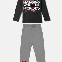 YK Marvel Boys Spider-Man Graphic Printed T-shirt With Jogger-picture-10