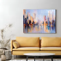 Eurotex Blue & Brown Canvas Abstract Wall Paintings-image-36