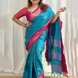 all about you Ethnic Motifs Zari Pure Silk Kanjeevaram Saree-17