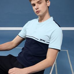 Slazenger Colourblocked Henley Neck Athleisure T-shirt-image-68