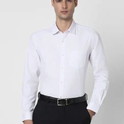 Peter England White Slim Fit Striped Shirt-image-27