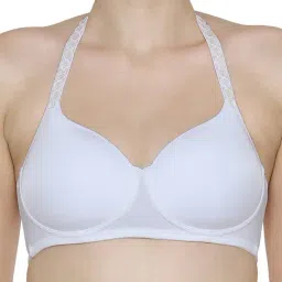 Triumph White Padded Wireless Fancy T-Shirt Bra-picture-31