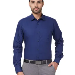 Park Avenue Blue Cotton Slim Fit Shirt-picture-33