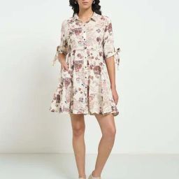 People by Pantaloons White Printed Casual Dress-image-48
