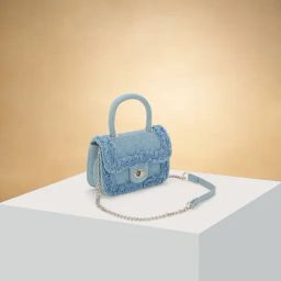 Forever Glam by Pantaloons Blue Textured Medium Handbag-image-65