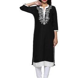 Inara Robes Women Black Kurtas-image-58