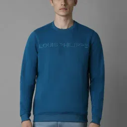 Louis Philippe Blue Cotton Regular Fit Sweatshirt-picture-12