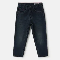 Blue Giraffe Boys Blue Cotton Blend Solid Jeans-picture-31