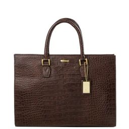 Hidesign Kester Brown Solid Medium Satchel Handbag-image-88