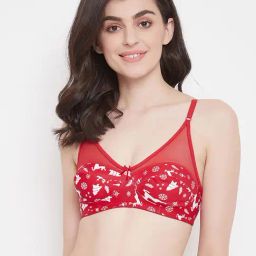 Clovia Red printed Non Wired Non Padded Full Coverage Bra-picture-10