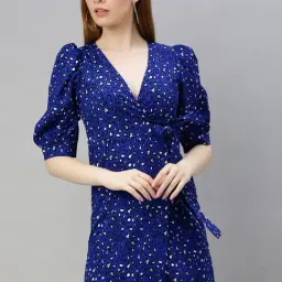 Sera Blue Animal Print Dress-image-1