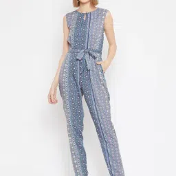 Uptownie Lite Women's Crepe Printed Keyhole Maxi Jumpsuit-image-19