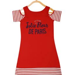 Elle Kids Red Cotton Printed Dress-image-33