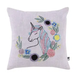 Home4U Multi Natural Slub Sleeping Unicorn Kids Cushion Cover-image-38