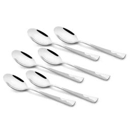 FnS Creta Silver Stainless Steel Dinner Spoon - Set of 6-45