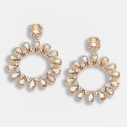Sohi Gold Plated Party Designer Stone Drop Earrings-image-39