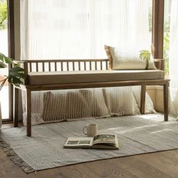 ellementry Lei Pan Grey Mango Wood Cushion Seated Bench-image-65
