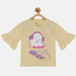 Kiddopanti Kids Cream & White Cotton Printed Tee-image-97