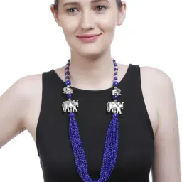 Imli Street Blue & Silver Necklace-48