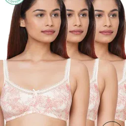 Inner Sense Pink Floral Print Full Coverage T-Shirt Bra - Pack of 3-image-8