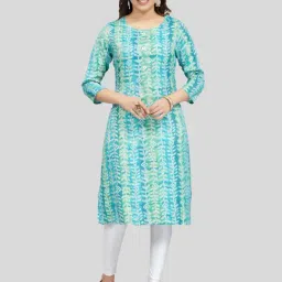 Saree Swarg Blue Printed Straight Kurta-image-74