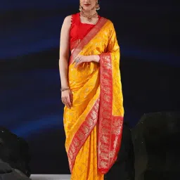Saree Mall Yellow Woven Sarees With Unstitched Blouse-picture-40