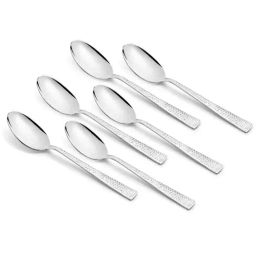 FnS Helios Silver Stainless Steel Dinner Spoon - Set of 6-19