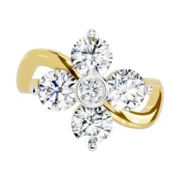 Sparkles Lab Grown Diamond 14k (585) Yellow Gold Ring for Women-image-79