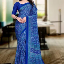 K 5 Fashion Ethnic Motifs Embroidered Pure Crepe Saree-picture-36