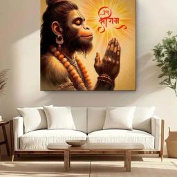 999Store Brown Canvas Hanumans Fiery Aura Painting-4