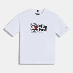 TOMMY HILFIGER Boys White Cotton Printed T-Shirt-image-67