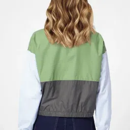 Only Green & Grey Color-Block Jacket image 2
